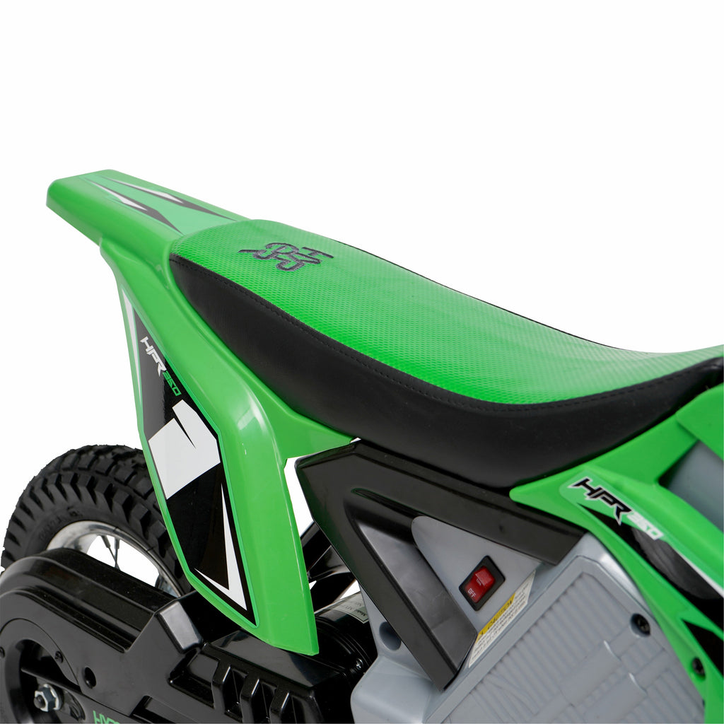 Experience Thrilling Adventures with the HPR 350 24V Electric Dirt Bike in Vibrant Green for Kids 13+