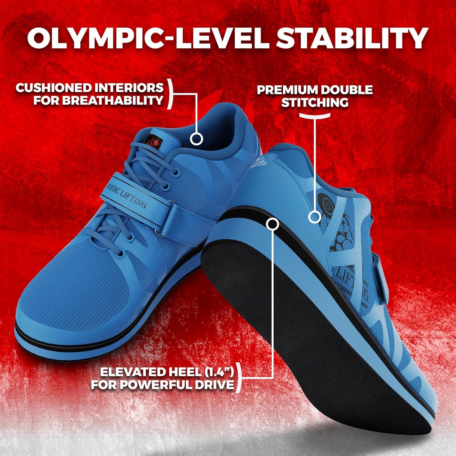 MEGIN Powerlifting Deadlift Shoes – Elevated Heel Lifting Footwear for Optimal Performance – Non-Slip Sole for Men’s Strength Training