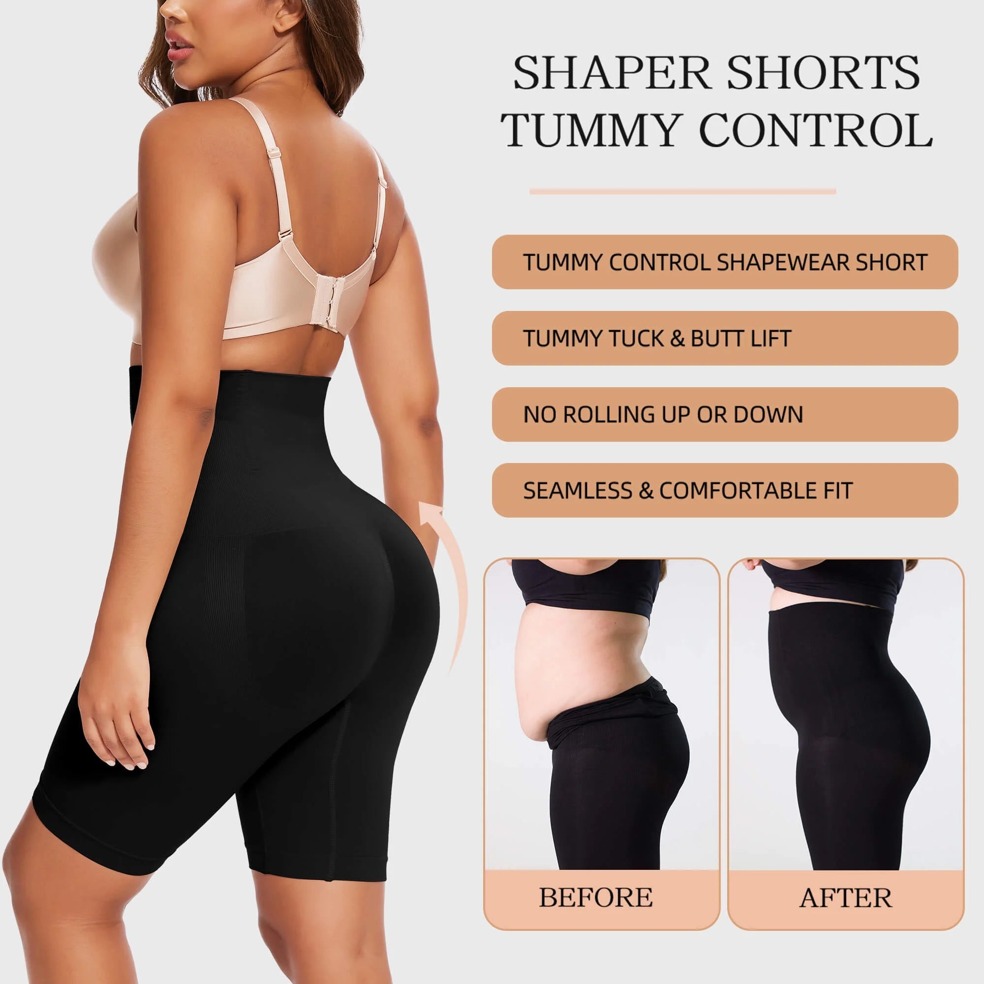 Transform Your Figure with 2 Packs High-Waisted Tummy Control Shapewear Shorts for Ultimate Slimming Effect