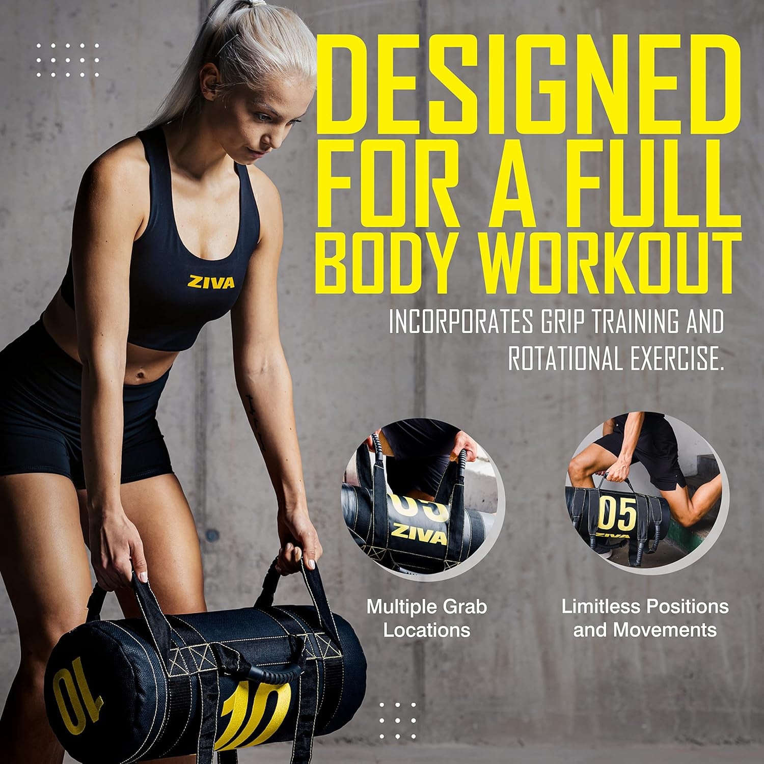 Ultimate Power Sandbag – Versatile Pre-Weighted Training Bag for Full-Body Strength & Conditioning – Heavy-Duty Design (10–50 Lb)