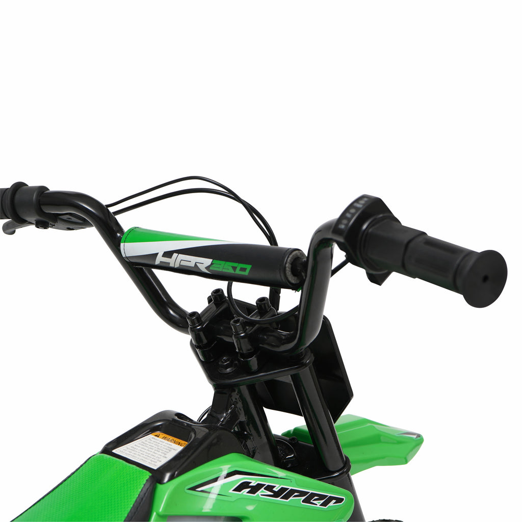 Experience Thrilling Adventures with the HPR 350 24V Electric Dirt Bike in Vibrant Green for Kids 13+