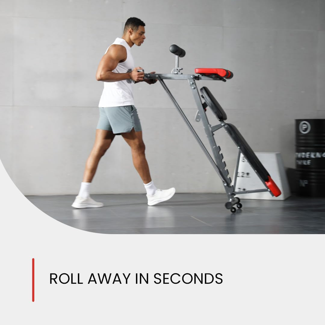 Ultimate All-in-One Multi-Functional FID Weight Bench for Complete Body Workout – Hyper Back Extension, Roman Chair, Adjustable Ab Sit-Up, Incline/Decline, and Flat Bench
