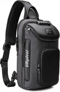 Umydeal Gray Sling Backpack - Stylish Crossbody Rucksack for Men, Perfect for Casual Outings