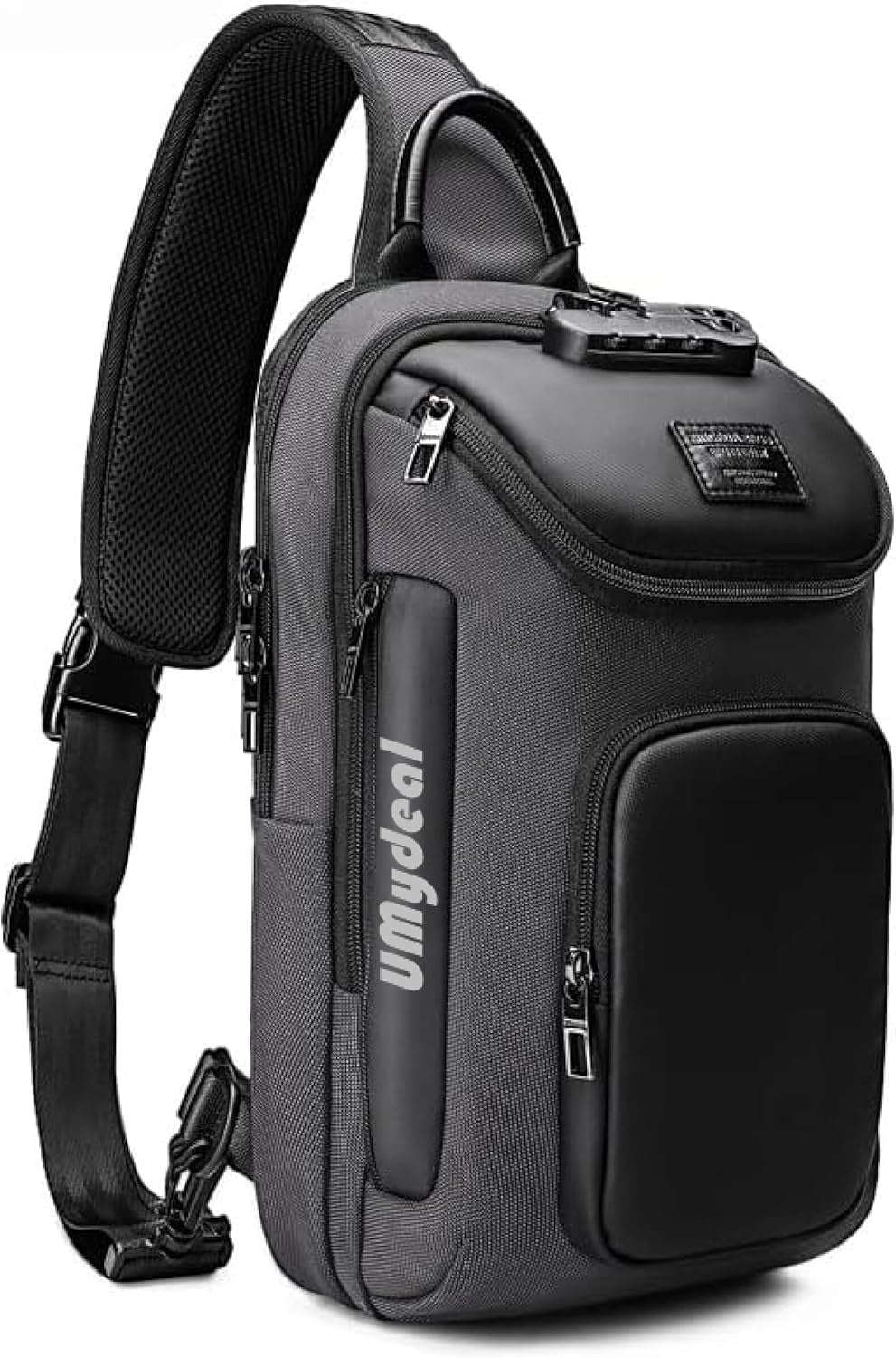 Umydeal Gray Sling Backpack - Stylish Crossbody Rucksack for Men, Perfect for Casual Outings