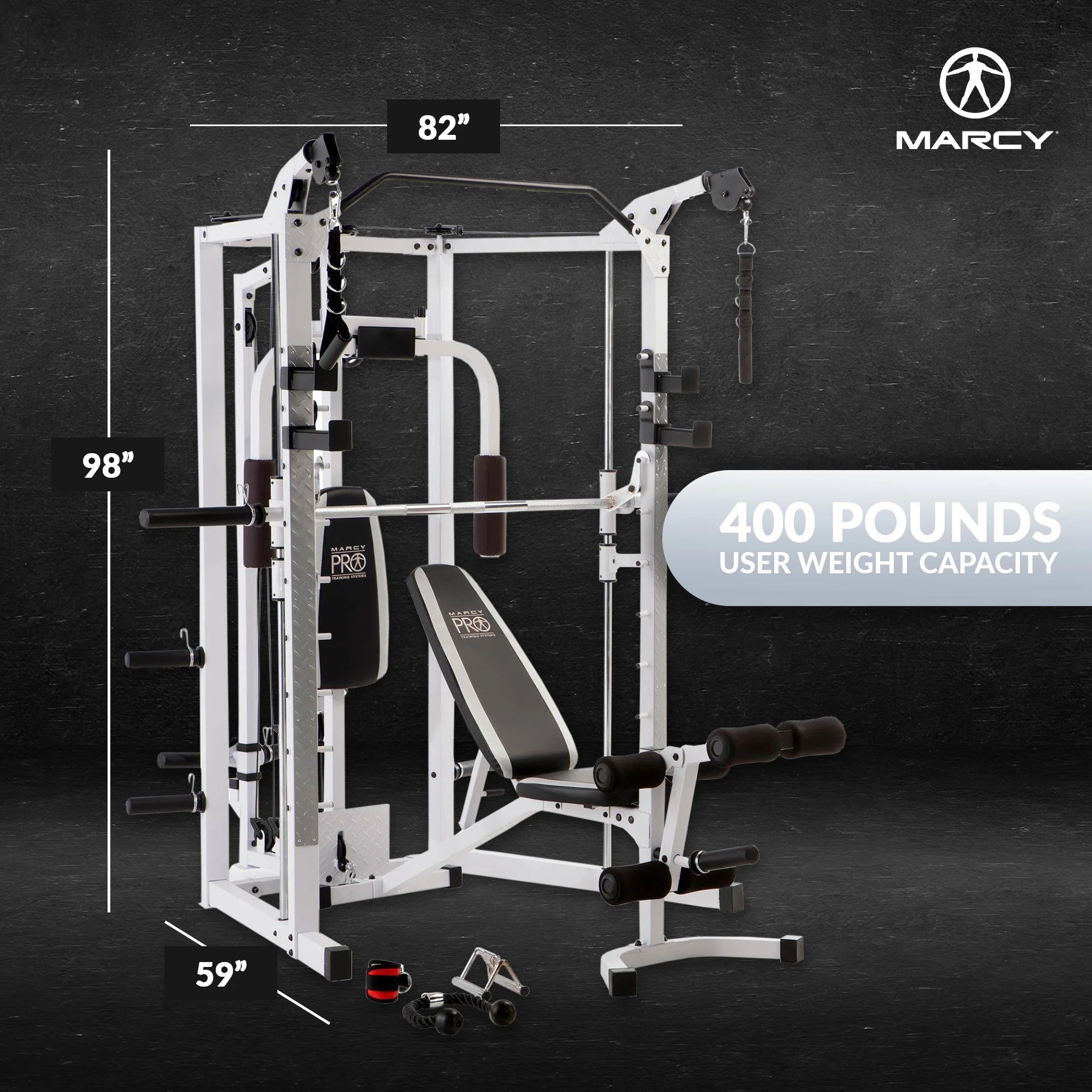 All-in-One Home Gym Workout Equipment - Full Body Fitness Solution in White