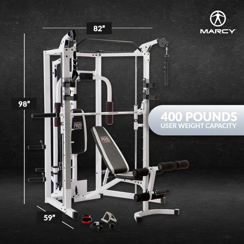 All-in-One Home Gym Workout Equipment - Full Body Fitness Solution in White