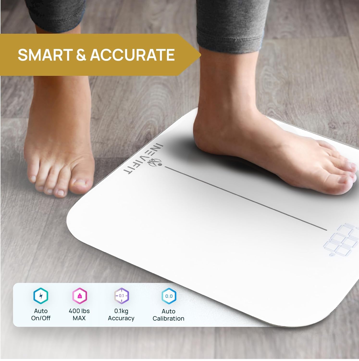 Smart Premium Bluetooth Body Weight Scale - Accurate Weight & BMI Measurement for Unlimited Users