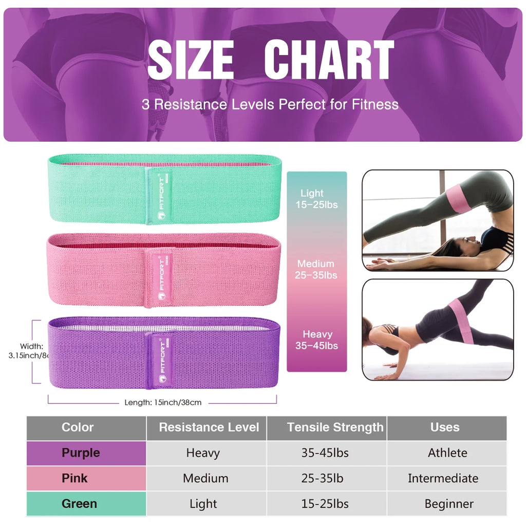 Ultimate Resistance Bands for Glutes and Legs - Non-Slip Elastic Workout Bands for Women, 3 Levels for Effective Squat and Hip Training