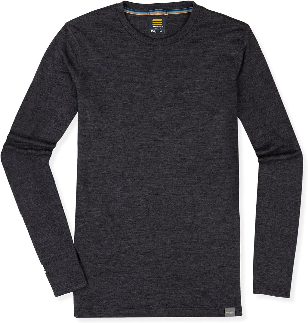 Men's 100% Merino Wool Midweight Long Sleeve Thermal Base Layer Shirt
