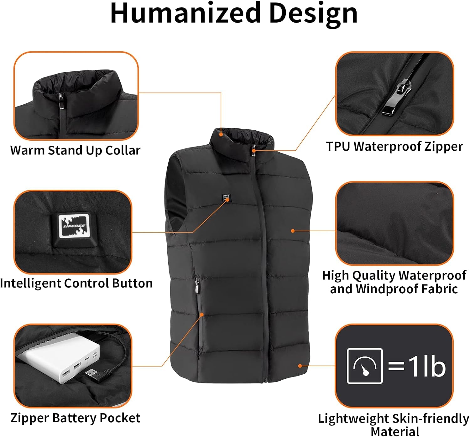 Ultimate Electric Heated Jacket for Men & Women - Stay Warm While Hunting & Skiing (Power Bank Not Included)
