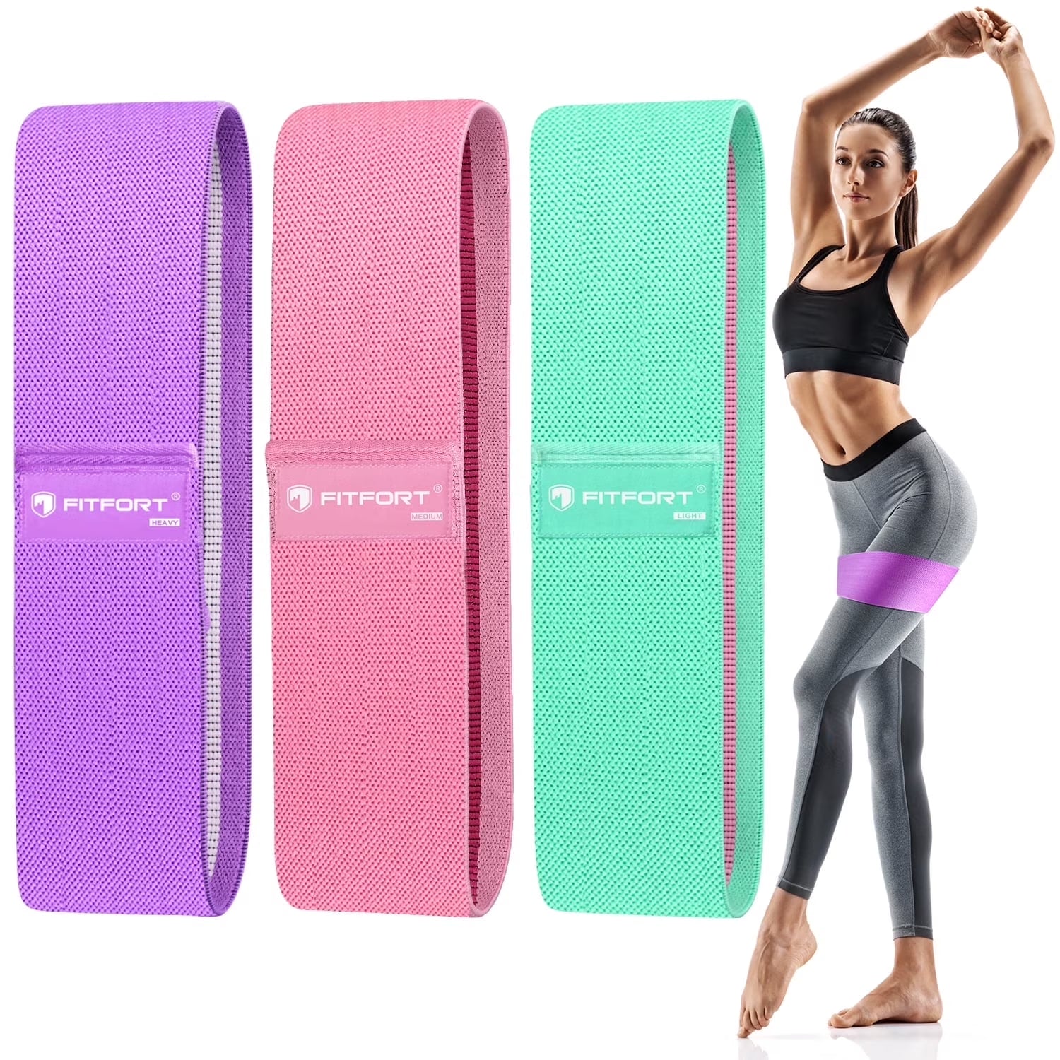 Ultimate Resistance Bands for Glutes and Legs - Non-Slip Elastic Workout Bands for Women, 3 Levels for Effective Squat and Hip Training