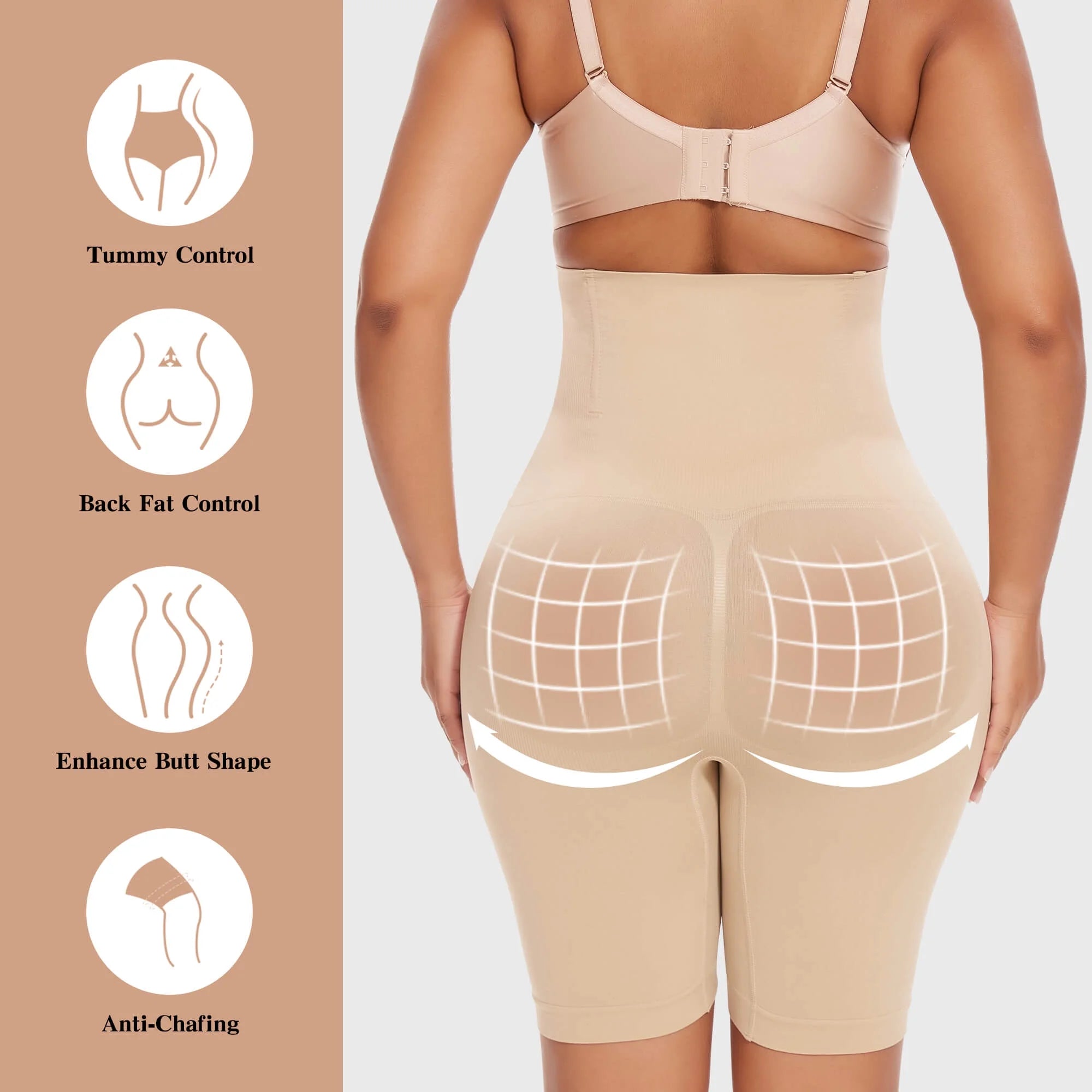 High-Waisted Tummy Control Shapewear Shorts - 2 Pack Body Shaper for Ultimate Thigh Slimming!