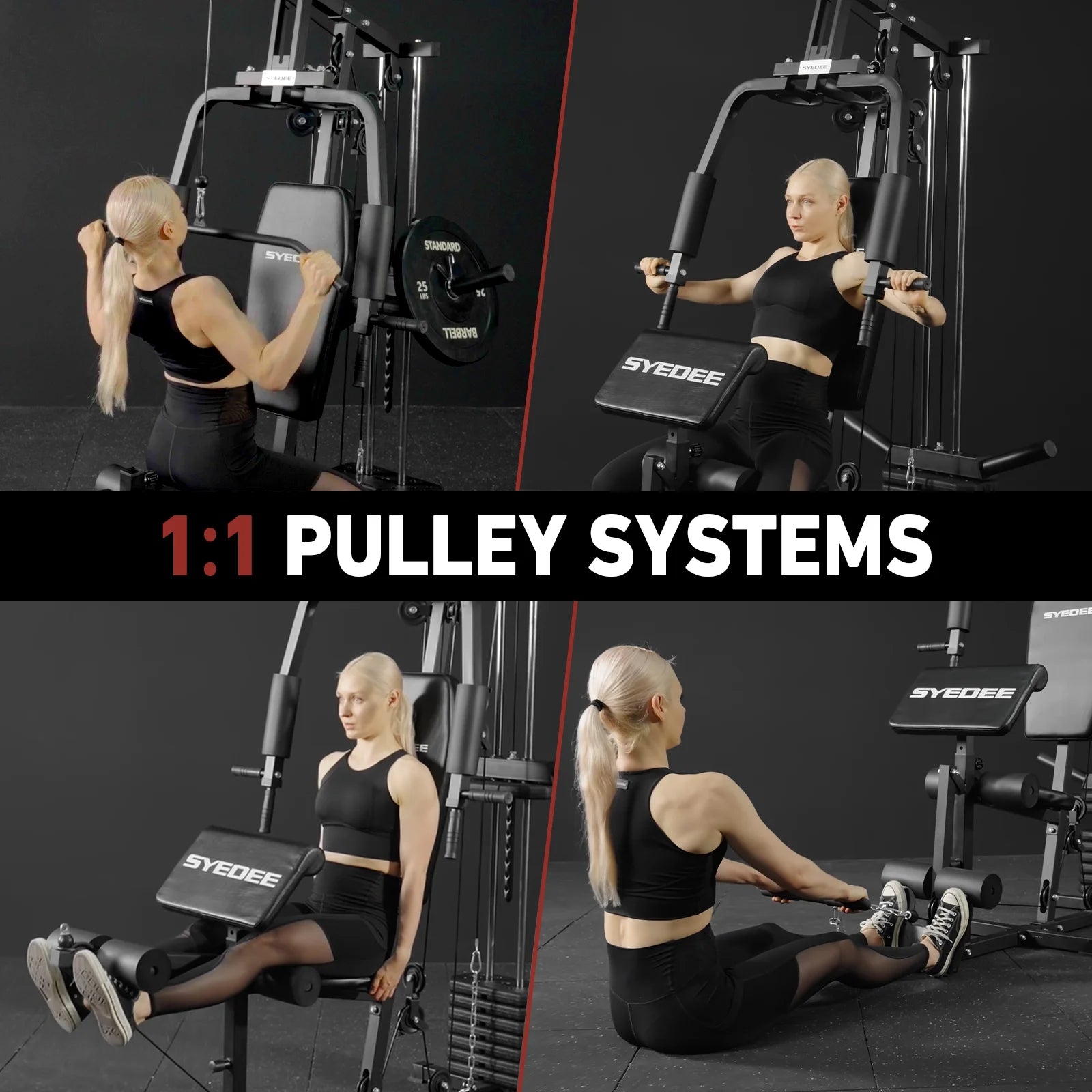 Maximize Your Workout: All-in-One Home Gym System with 105LBS Weight Stack for Total Body Strength Training