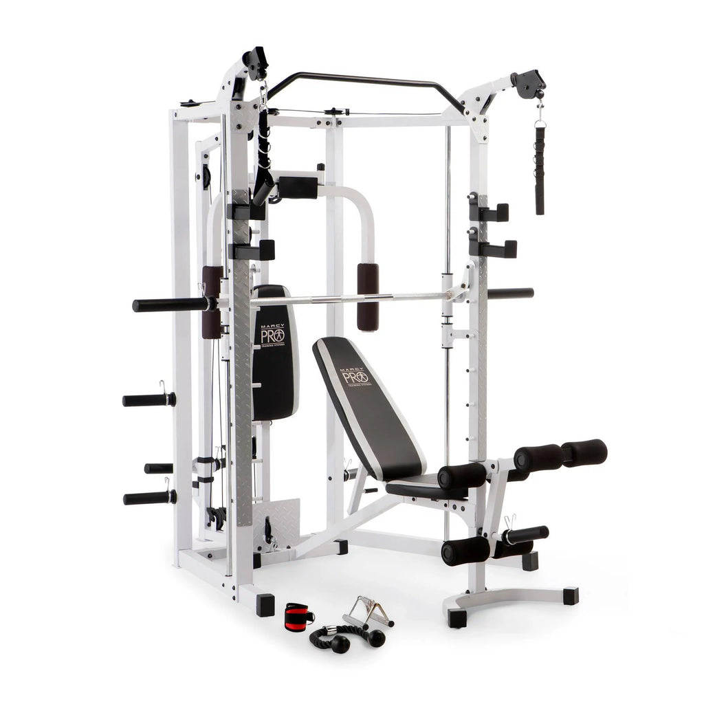All-in-One Home Gym Workout Equipment - Full Body Fitness Solution in White