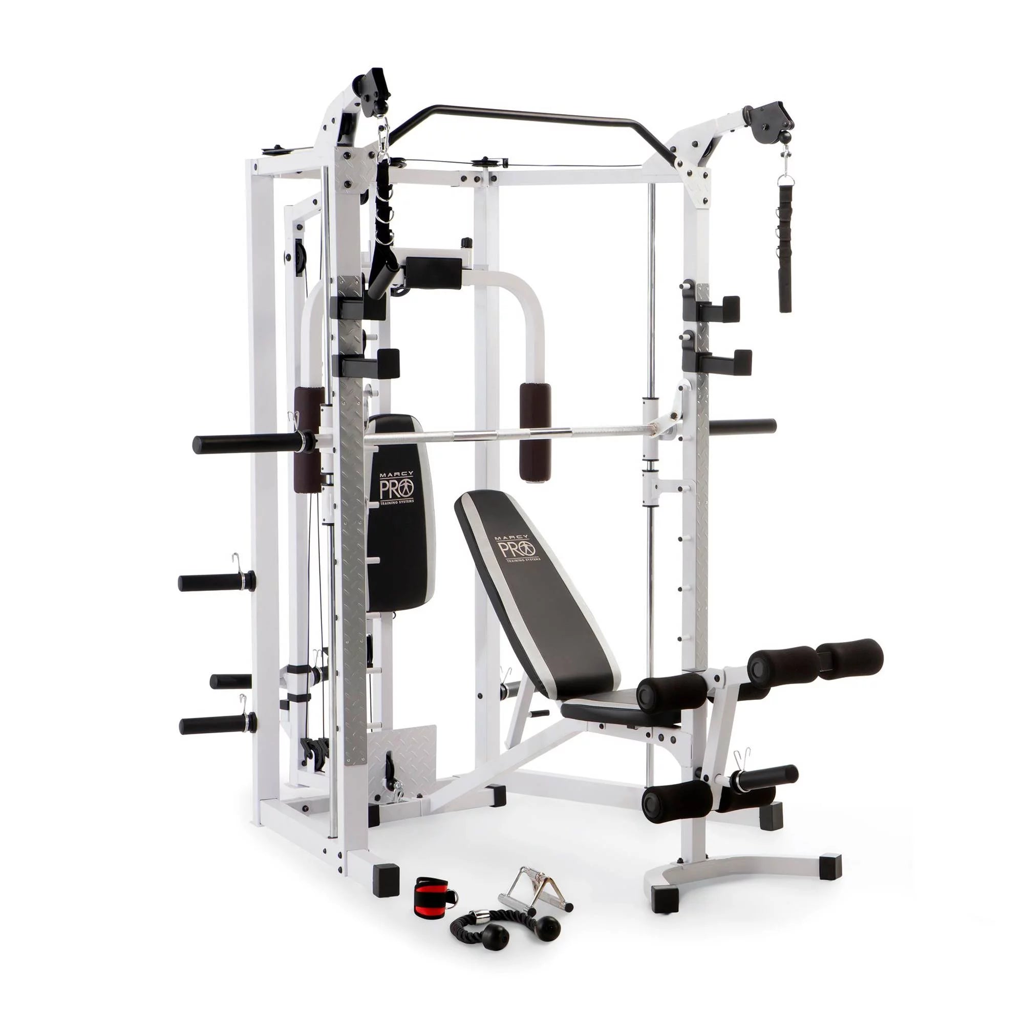 All-in-One Home Gym Workout Equipment - Full Body Fitness Solution in White