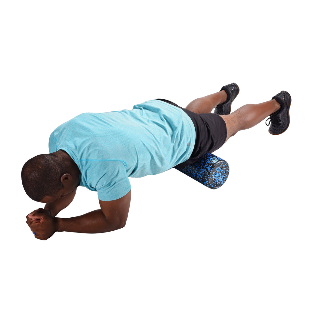 Premium High Density Foam Roller - 13" Length - Dual Color Blue/Black for Ultimate Muscle Relief and Recovery