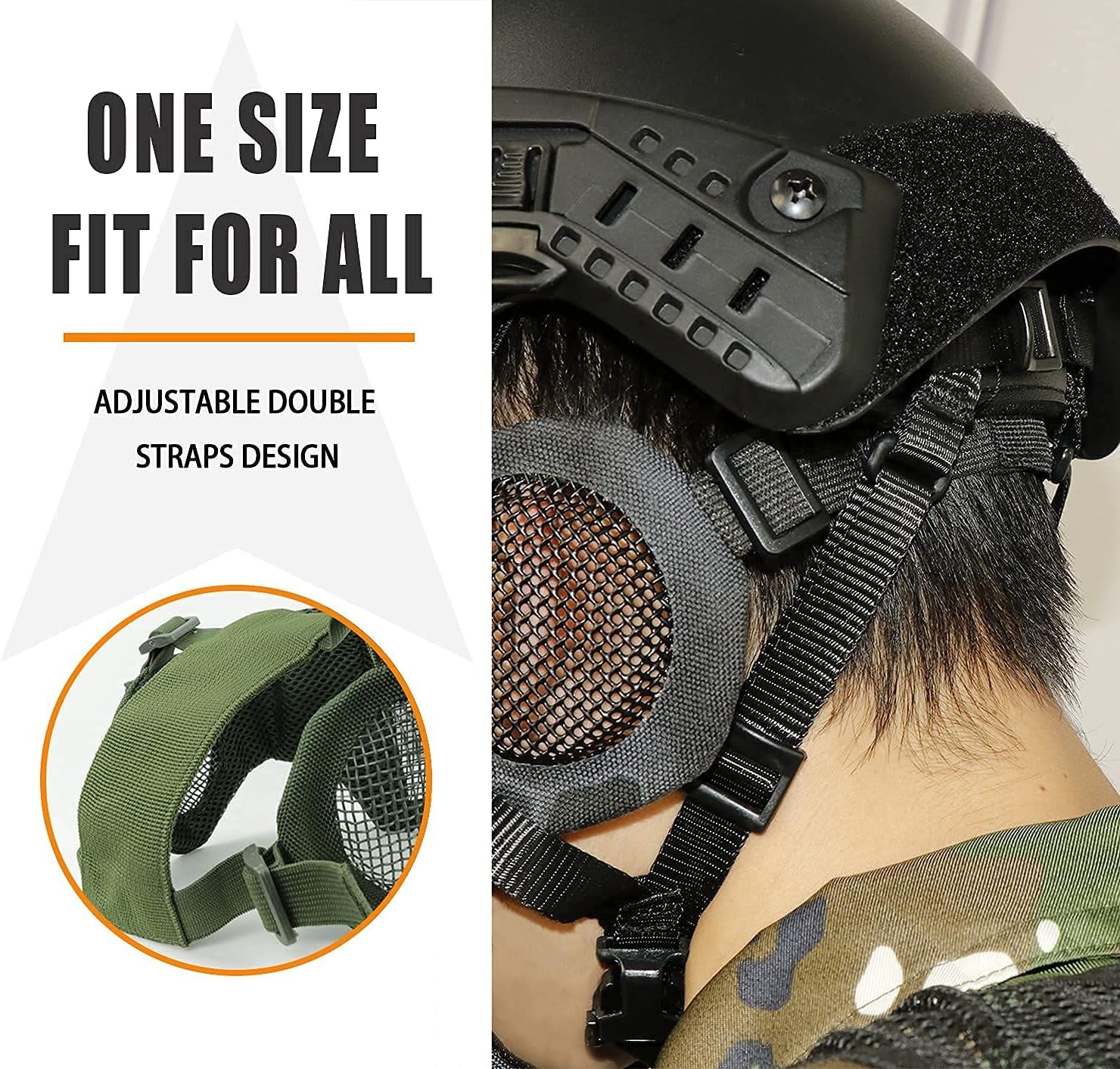 Ultimate Tactical Airsoft Protective Gear Set: Half Face Mesh Mask with Ear Protection & Tactical Goggles for Paintball, CS, Survival Games & Cosplay