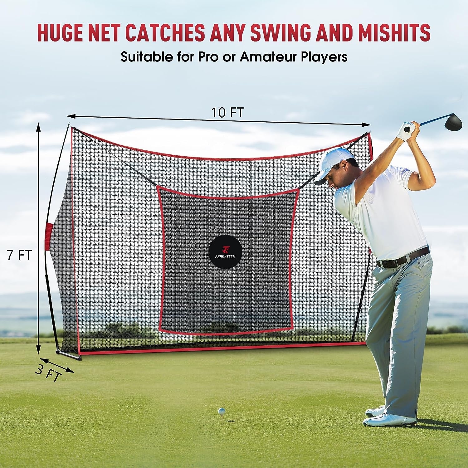 Ultimate Heavy Duty Golf Practice Net with Chipping Target - Perfect for Indoor & Outdoor Use, Includes Carry Bag & Golf Balls