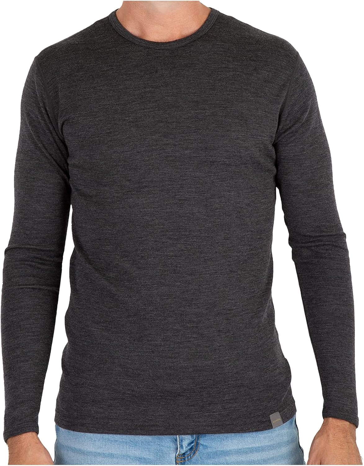 Men's 100% Merino Wool Midweight Long Sleeve Thermal Base Layer Shirt
