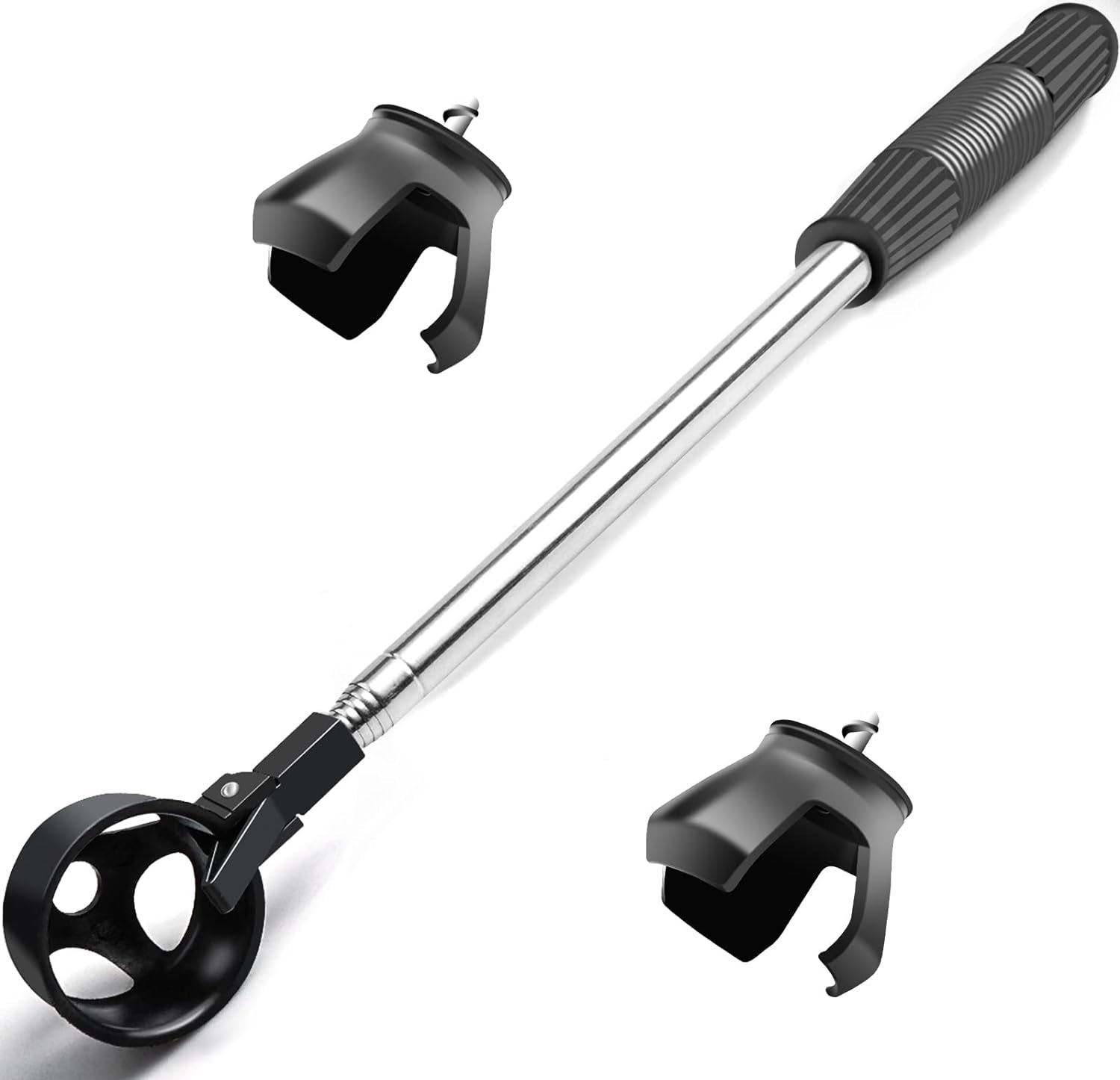 Telescopic Golf Ball Retriever with 2 Grabbers - Stainless Steel, Lightweight & Portable Golf Accessory for Water Recovery, Perfect for Men