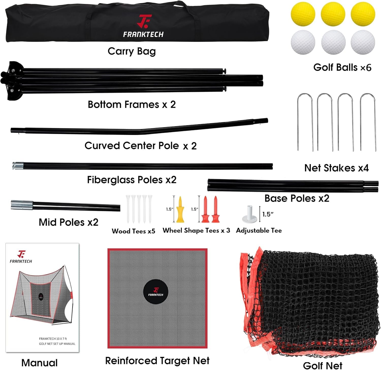 Ultimate Heavy Duty Golf Practice Net with Chipping Target - Perfect for Indoor & Outdoor Use, Includes Carry Bag & Golf Balls