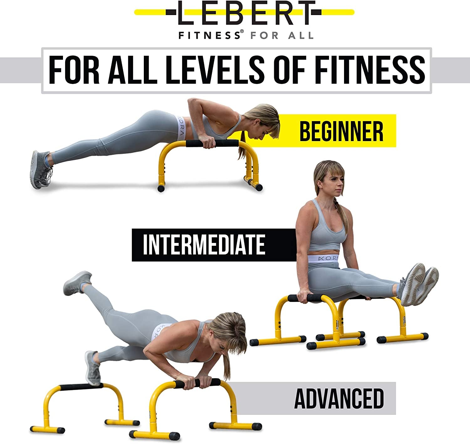 Heavy-Duty Parallette Bars for Bodyweight Training – Perfect for Dips, Push-Ups, L-Sits & Core Workouts – Non-Slip Grips, 400 lb Capacity – Includes 2 Bars & 2 Workout Guides!