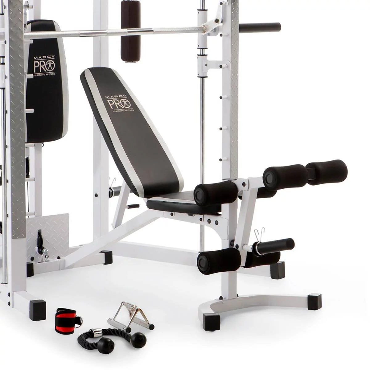 All-in-One Home Gym Workout Equipment - Full Body Fitness Solution in White