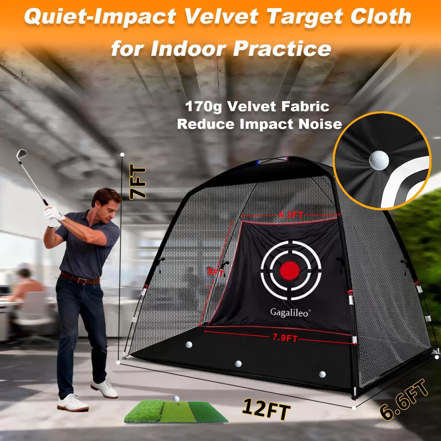 Ultimate 12x7ft Golf Net for Backyard Practice - Perfect for Real Ball Hitting, Chipping & Swing Training - Ideal Gift for Golfers, Dads & Husbands!