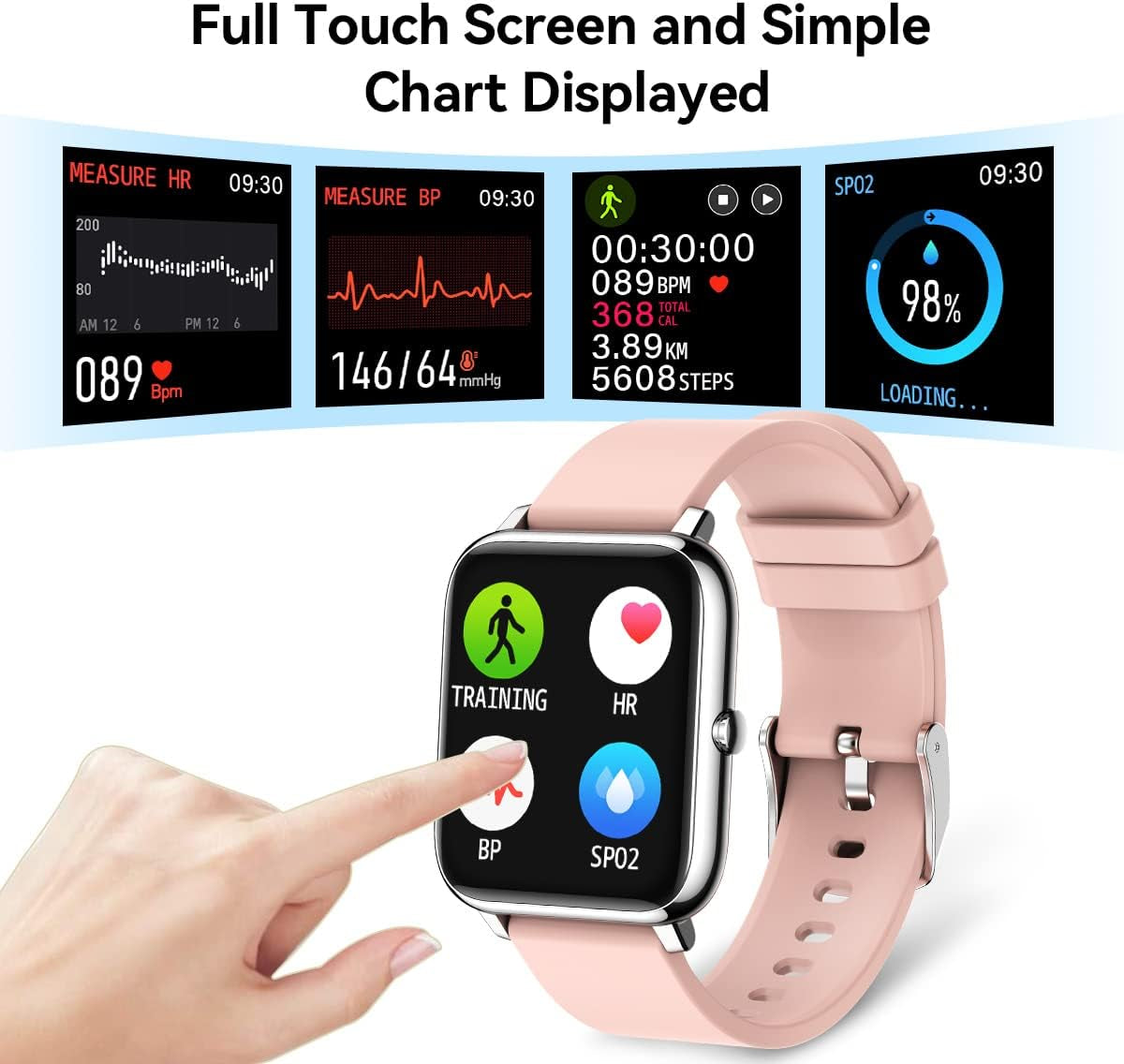 Chic Women's Smart Watch - 1.4" Touchscreen Fitness Tracker with Heart Rate & Blood Pressure Monitor, IP68 Waterproof, Compatible with Android & iOS - Perfect Activity Tracker for Running and Steps