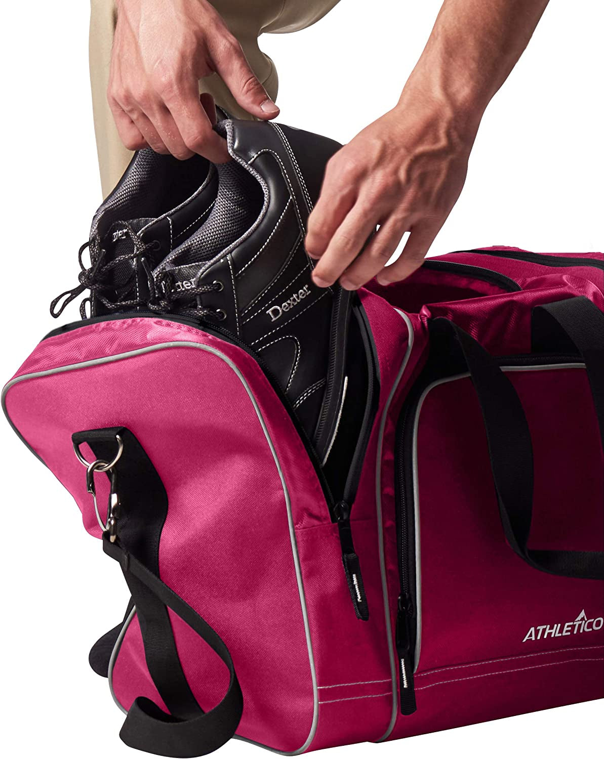 Premium Single Ball Bowling Tote Bag with Padded Holder - Fits Men's Size 14 Shoes!