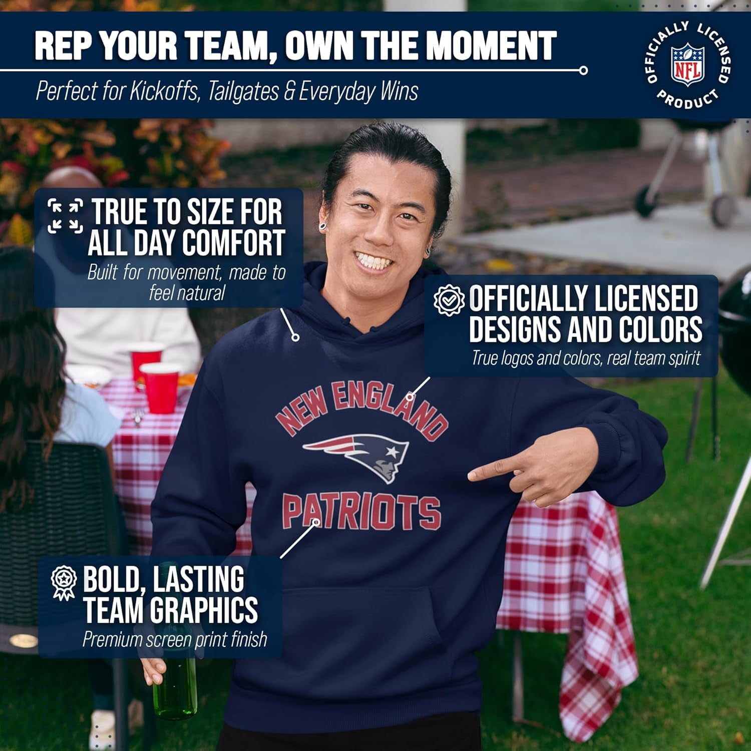 NFL Gameday Hooded Sweatshirt - Cozy Poly Fleece Blend for Stylish Team Spirit