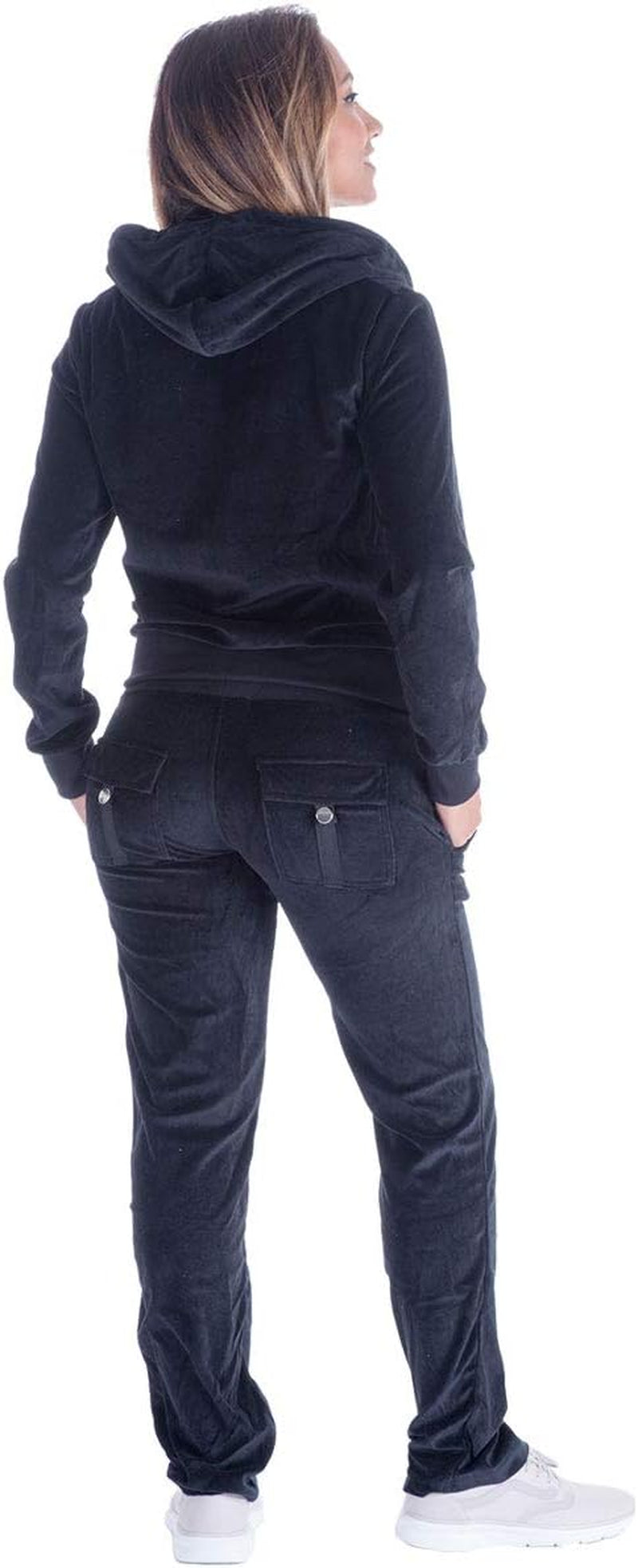 Elevate Your Style: Women's Soft Velour Tracksuit Set - Cozy Joggers & Sweatshirt Combo