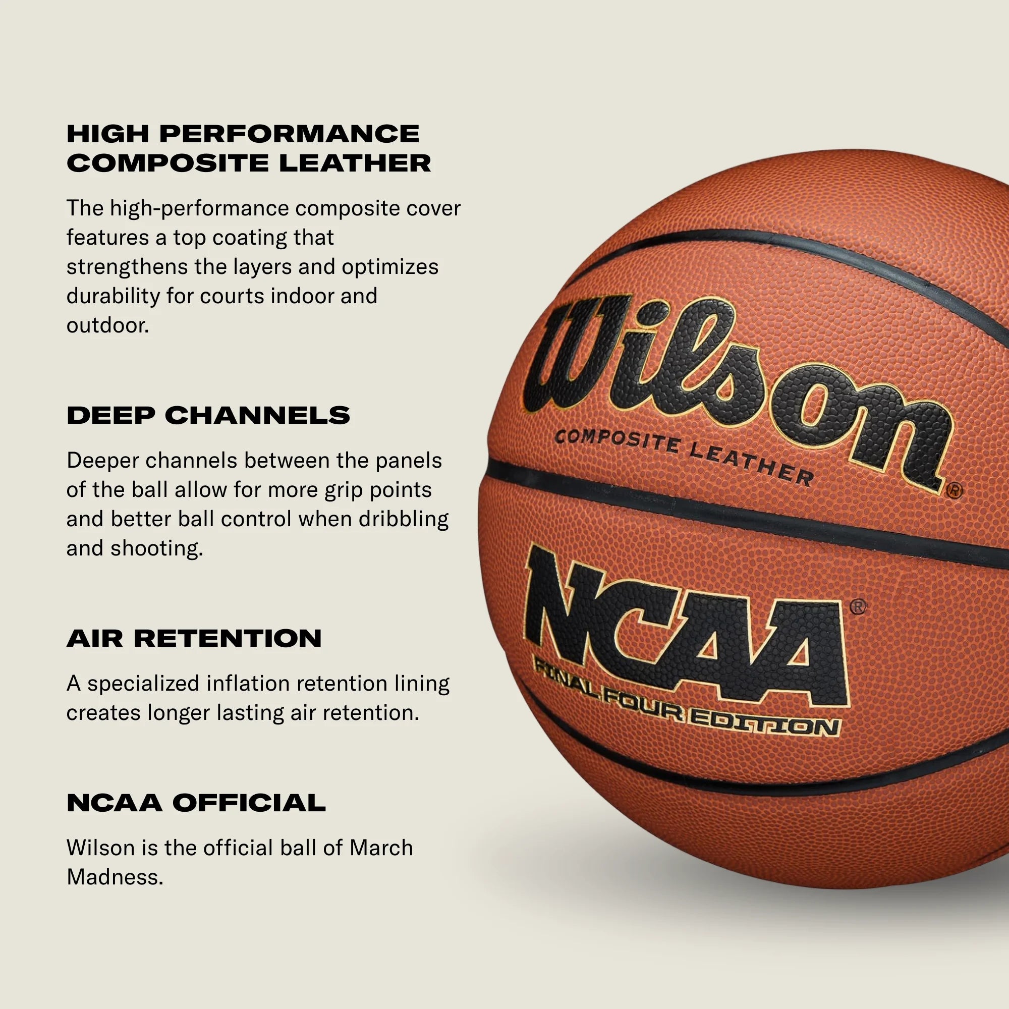 Official NCAA Final Four Size 7 Indoor/Outdoor Basketball - 29.5" Brown Design