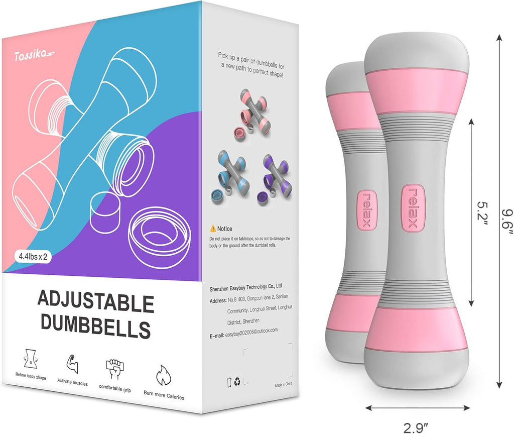 Lightweight Adjustable Dumbbells Set for Women - Perfect for Home, Office & Gym Workouts! 4.5Lbs Pair