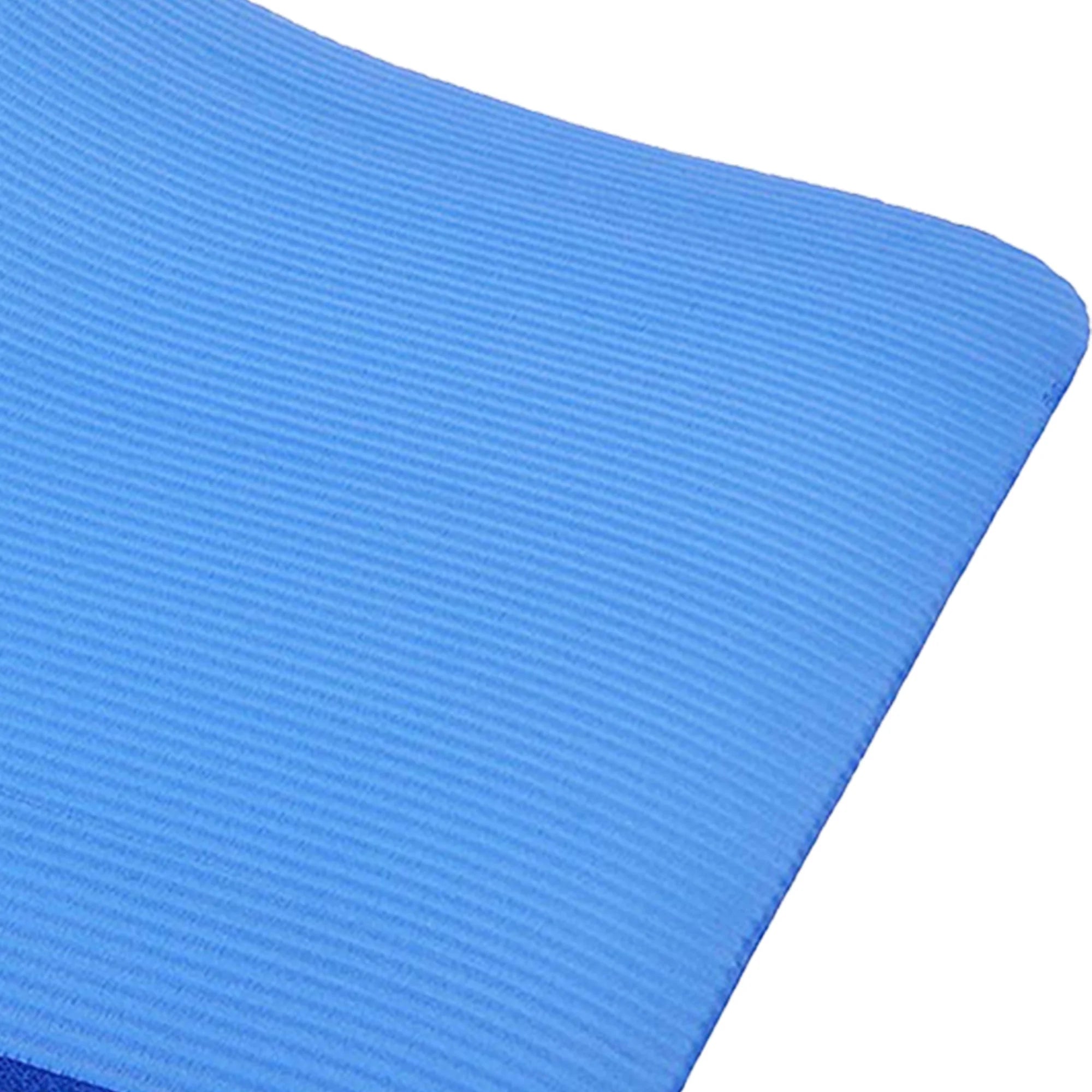 Premium 1-Inch Extra Thick High Density Anti-Tear Yoga Mat with Convenient Carrying Strap - Blue