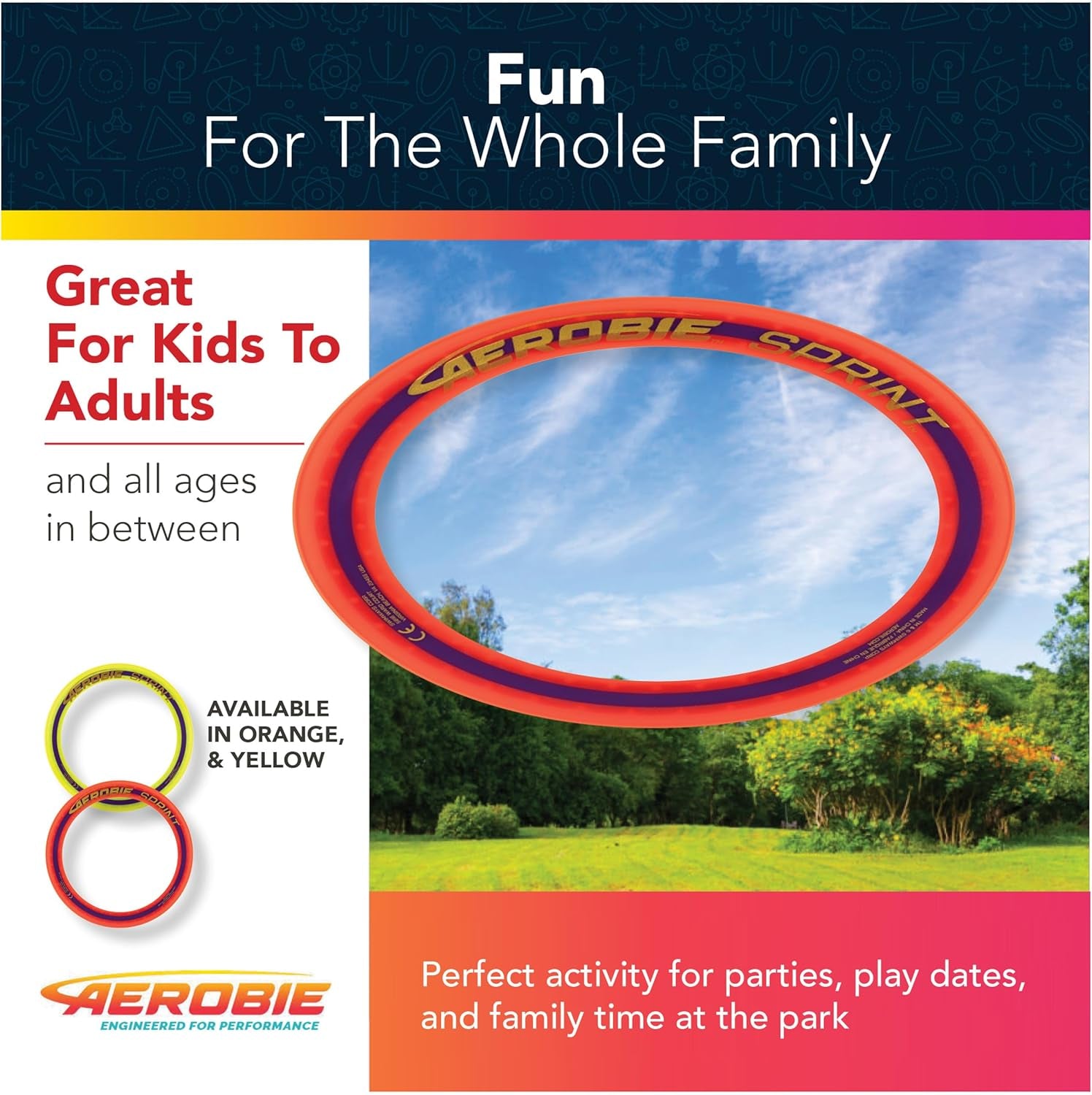 Sprint Ring 10-Inch Orange Outdoor Flying Disc - Perfect for Fun in the Sun!