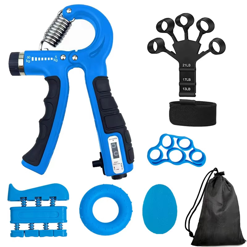 Adjustable Hand Grip Strengthener - 5-60Kg with Counter for Wrist, Forearm & Hand Muscle Building
