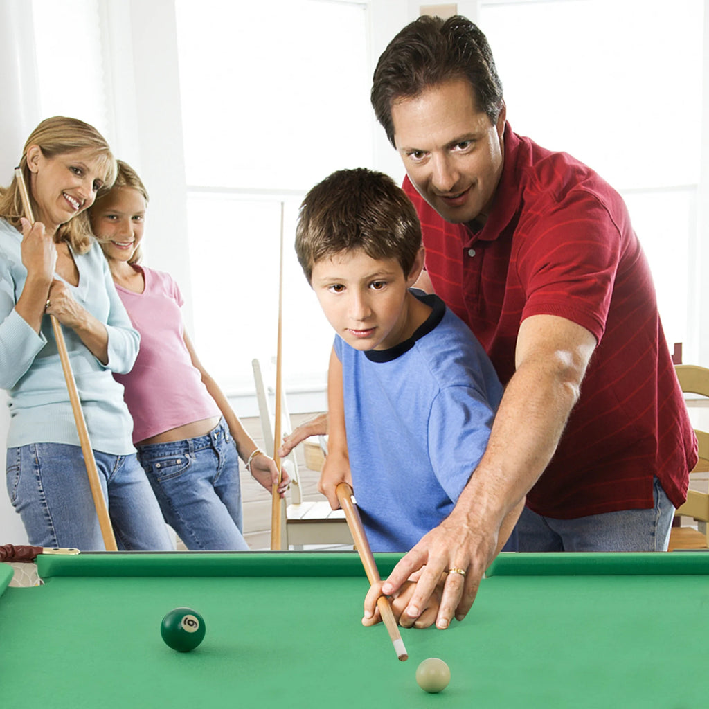 47" Folding Pool Table for Kids - Complete Set with Cues, Brush, and Chalk in Vibrant Green