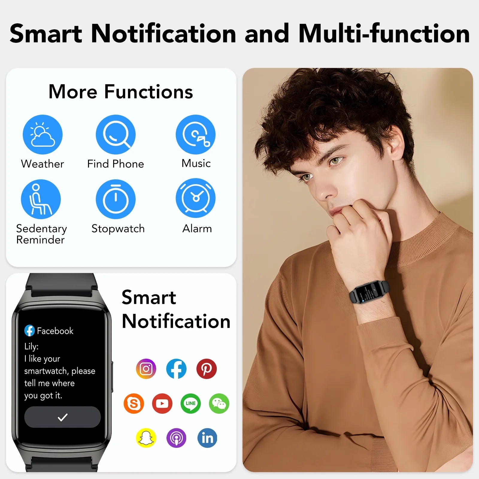 Premium Fitness Tracker Smart Watch for Men & Women – Answer Calls, 100+ Sports Modes, Step & Calorie Counter, IP68 Waterproof, Compatible with Android & iPhone, Sleek Black Design